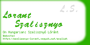lorant szalisznyo business card