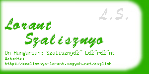 lorant szalisznyo business card